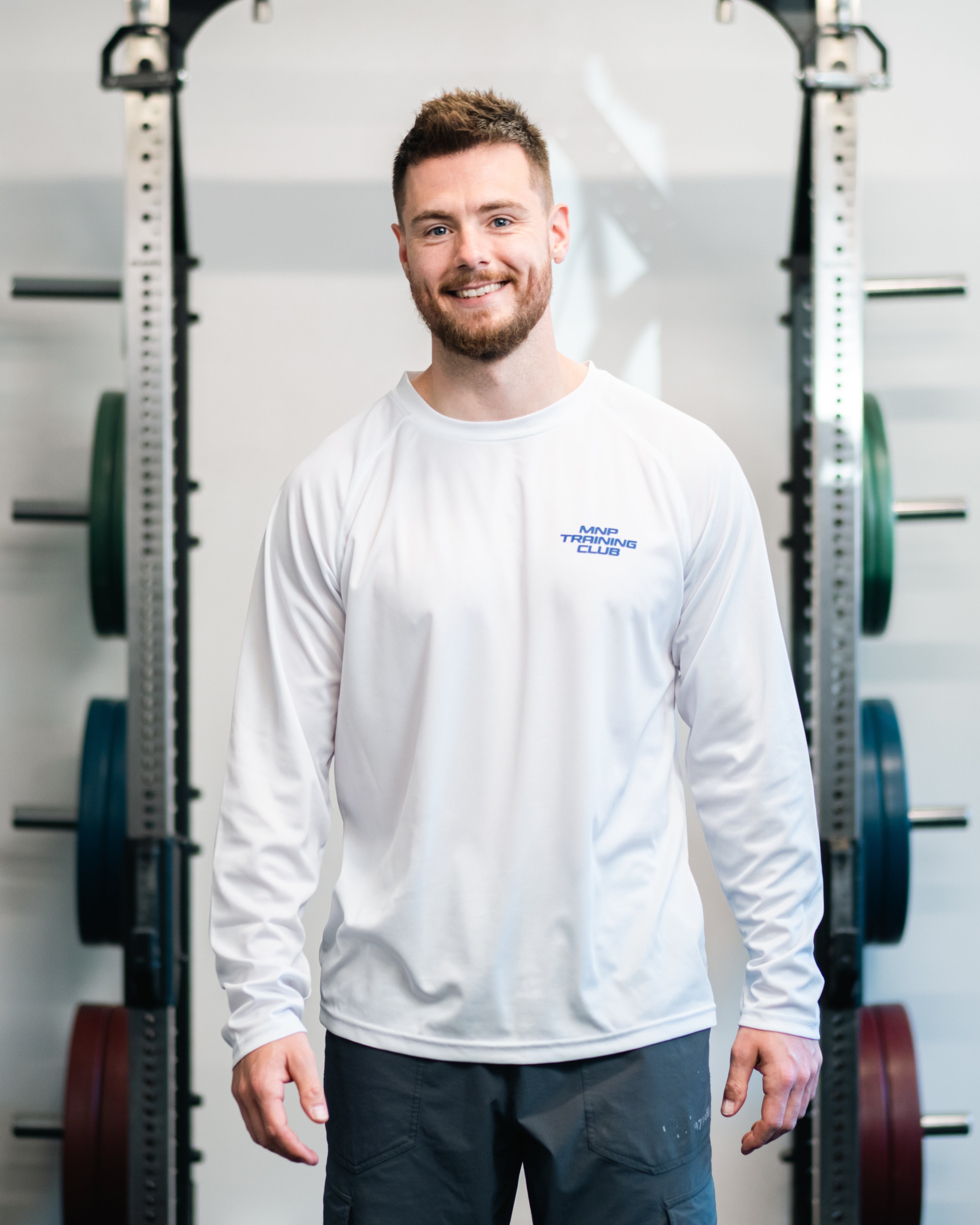 MNPTC Langærmet Løbetrøje Hvid/blå