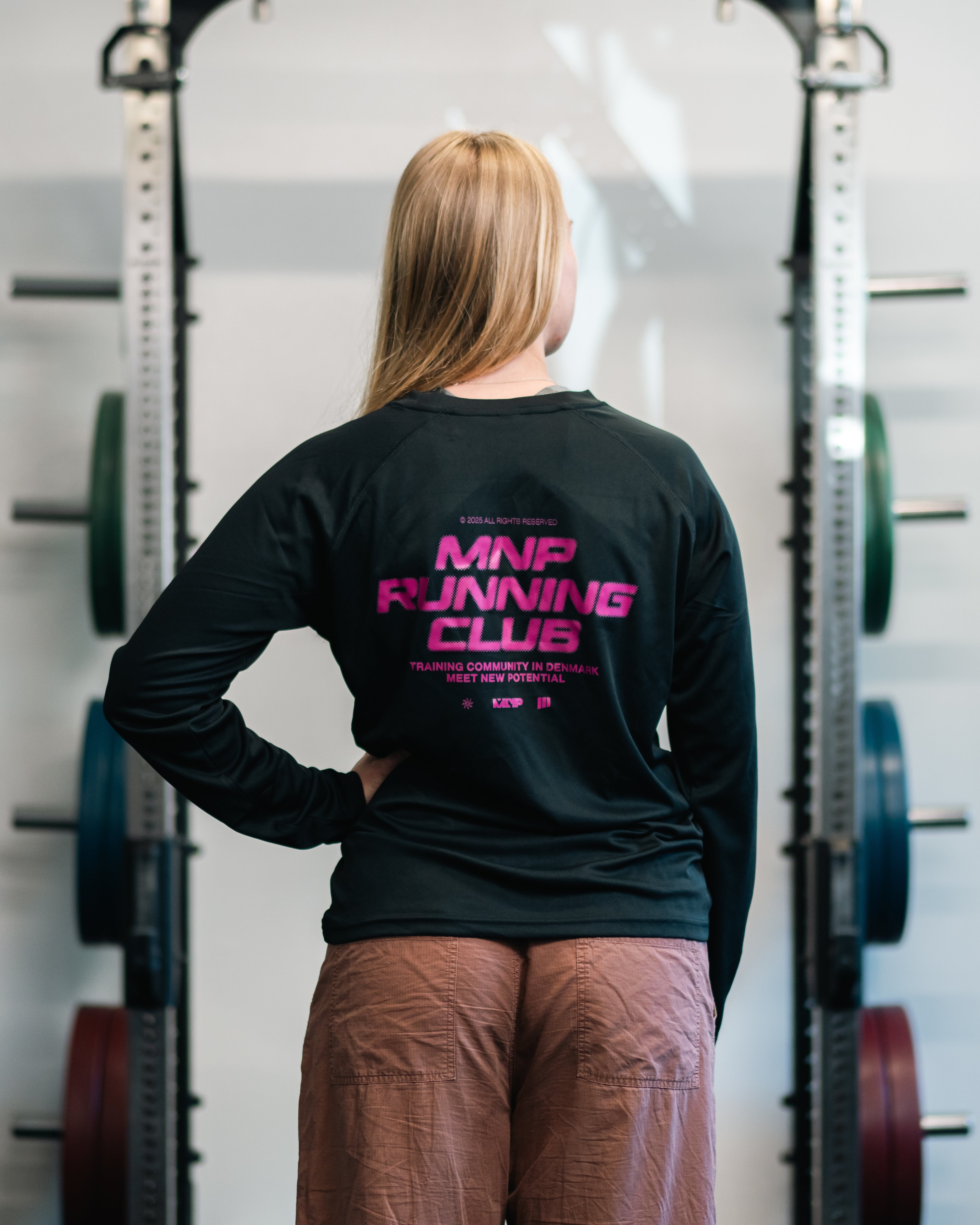 MNPTC Langærmet Løbetrøje Sort/Pink