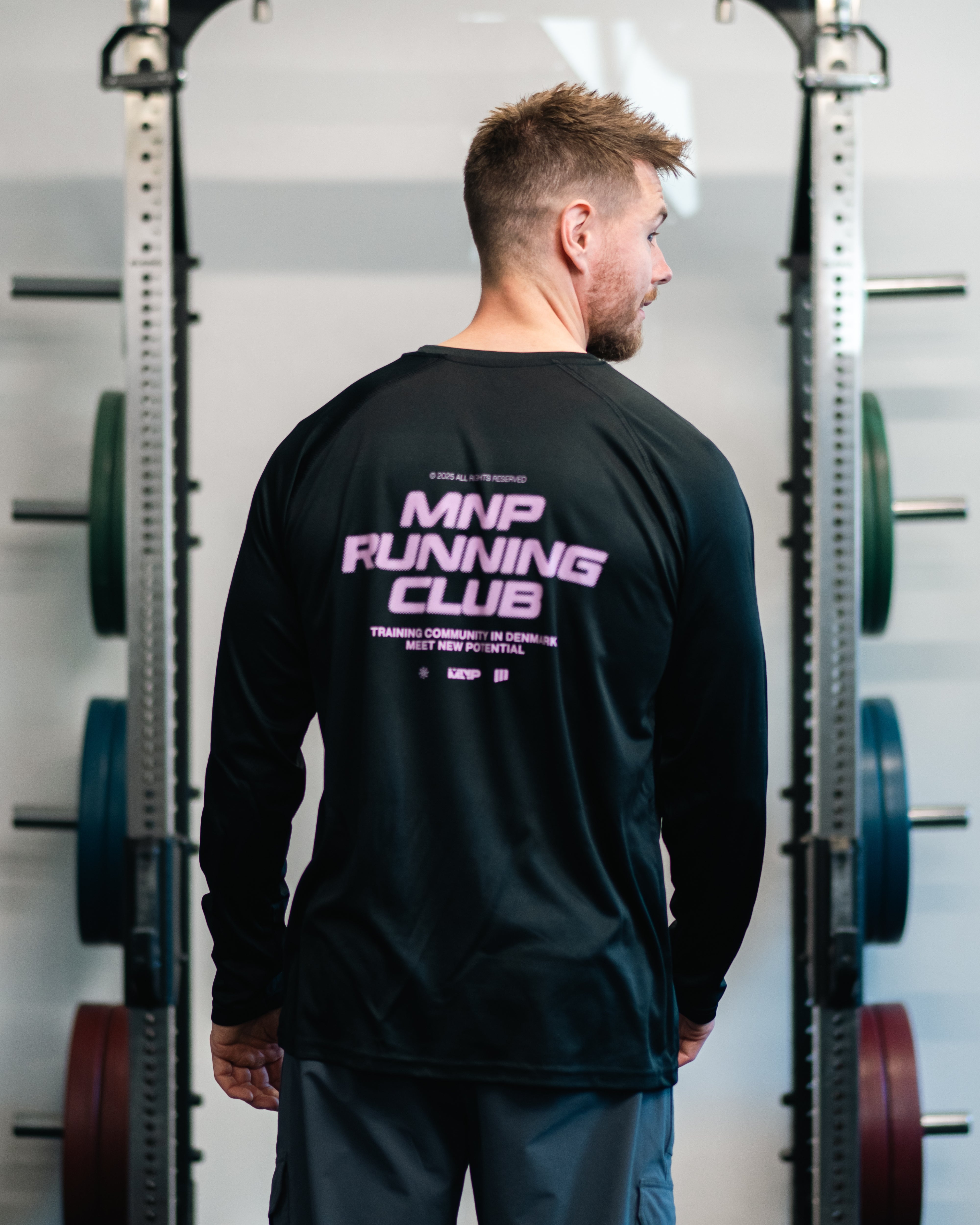 TC Langærmet Løbetrøje Sort/Lyserød