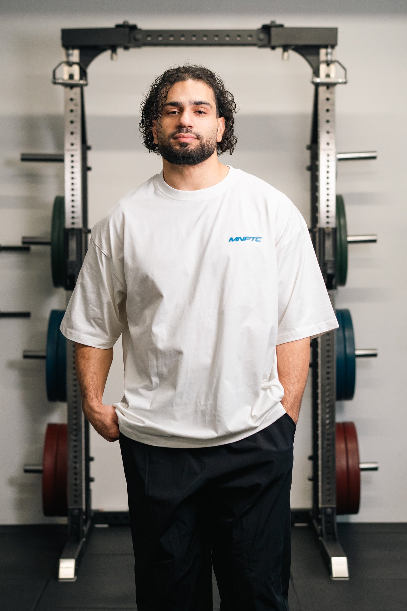 MNPTC Halftone Hvid/Blå Box Fit Tee