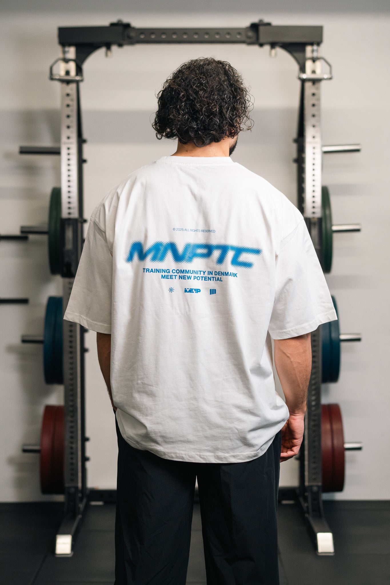 TC MNPTC Halftone Hvid/Blå Box Fit Tee